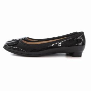 Salvatore Ferragamo My Ferragamo エナメルパンプス ラウンドトゥ ローヒール 5 黒 ブラック