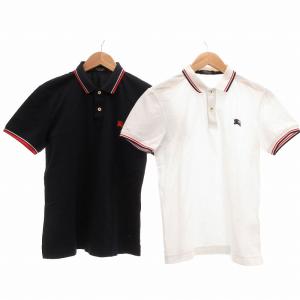 ポロシャツ 2点セット 半袖 ロゴ刺繍 2 白 ホワイト 紺 ネイビー