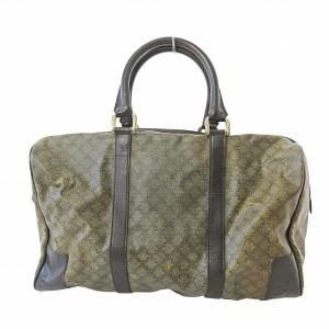 マカダム ミニボストン バッグ ハンドバッグ PVC 総柄 ベージュ系 0217 AA