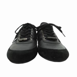 DOLCE&GABBANA レザー スニーカー スエード切替 ロゴ 黒 ブラック 9.5 27.5cm CA0392