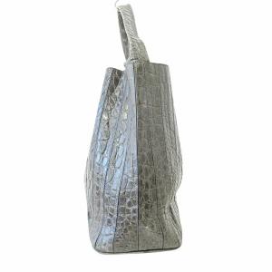 JIL SANDER クロコ型押し レザー ワンショルダーバッグ グレー系