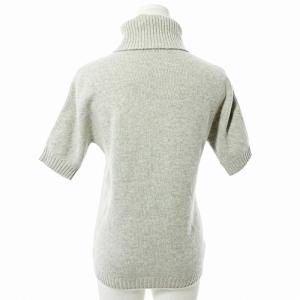Loro Piana カシミヤ100％ 半袖 ニット セーター カットソー タートルネック 40 グレー 0218 IBO65
