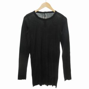 美品 22SS ロングスリーブ コットン Tシャツ 長袖 黒 ブラック XL 大きいサイズ IBO65