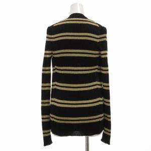 GUCCI アンサンブルニット シルク ボーダー M ブラック