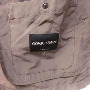 GIORGIO ARMANI ステンカラーコート ジャケット ダブルジップ シルク混 グレー 約Mサイズ IBO65 AA 0305
