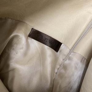 LOEWE ラムレザー ロングスカート 皮革 ベージュ系 36 約S IBO65 AA
