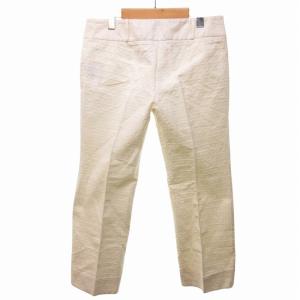 FENDI ズッカ柄 スラックス パンツ ストレート 白 ホワイト 46 約Lサイズ IBO65 0206