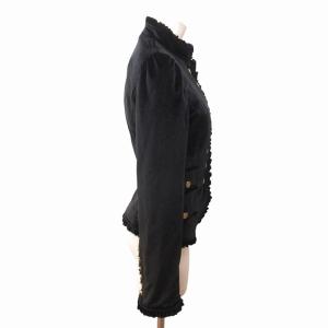D&G 美品 ベルベットジャケット ブレザー 金ボタン 裏地レオパード 黒 ブラック 40 約Mサイズ IBO65 0206