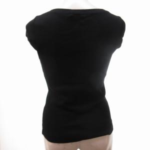 BURBERRY BLUE LABEL 美品 ロゴ刺繍 半袖 ニット 黒 ブラック 38 約M IBO65