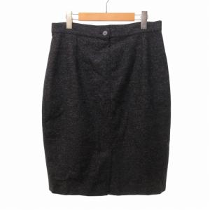 FENDI 美品 ウール ひざ丈 スカート グレー 48 約L IBO65