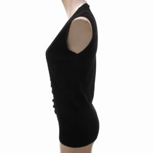 FENDI ノースリーブ ニット セーター 刺繍 黒 ブラック 42 約M IBO65