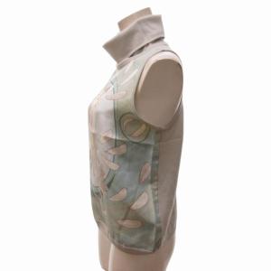 HERMES マルジェラ期 カシシル ノースリーブニット 総柄 花柄 青系 ブルー系 SM IBO65