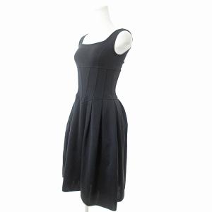 FOXEY BOUTIQUE 美品 レディプリマ ワンピース ドレス 膝丈 ノースリーブ ニット 38 黒 ブラック 20319 0226 IBO65