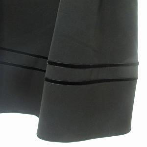 FOXEY NEW YORK 美品 近年 ベロアテープ 膝丈 スカート 38 黒 ブラック 39841 0226 IBO65