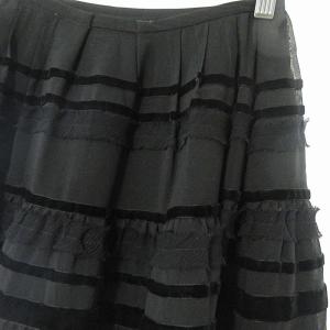 FOXEY シルク フリル ティアード スカート 38 ブラック