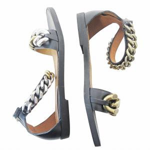 STELLA McCARTNEY ファラベラ チェーン サンダル 38 ブラック