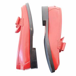 Salvatore Ferragamo ヴァラ リボン ローファー モカシン レザー 6.5 23.5cm レッド 赤 0225 IBO65