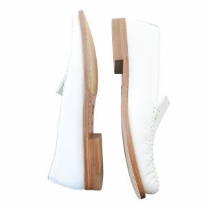 LOUIS VUITTON スクエアトゥ レザー スリッポン 36.5 ホワイト