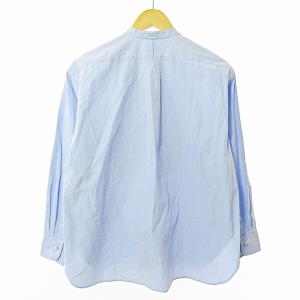Drawer 美品 近年 バンドカラー シャツ 長袖 36 サックスブルー 0227 IBO65