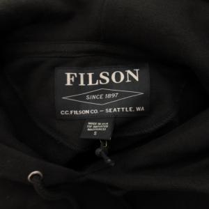FILSON タグ付 ロゴ パーカー USA製 スモーキーベアー 黒 ブラック S