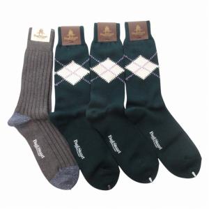 靴下 アーガイル柄 ロング ソックス 4点セット おまとめ マルチカラー 約22cm