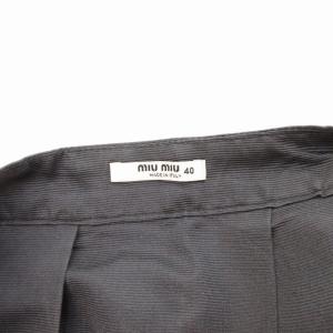 miumiu シルクスカート ひざ丈 ビジュー装飾 グレー 40 約M