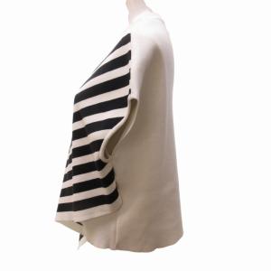 AKIRANAKA 美品 近年 変形 ボーダー ノースリーブ ニット セーター AS1959-WH 白 ホワイト 2 約M