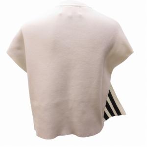 AKIRANAKA 美品 近年 変形 ボーダー ノースリーブ ニット セーター AS1959-WH 白 ホワイト 2 約M