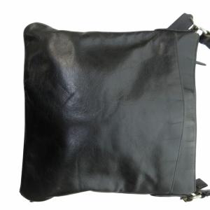 COACH レザー ショルダーバッグ ロゴチャーム付 斜め掛け 皮革 黒 ブラック