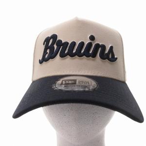 NEW ERA × UCLA 美品 Bruins ブルーインズ キャップ 帽子 ストーン × ネイビー スノーホワイト ネイビーバイザー 約Mサイズ