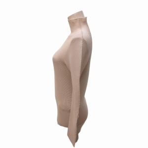 me ISSEY MIYAKE プリーツカットソー 長袖 ベージュ F フリーサイズ MI41FJ121