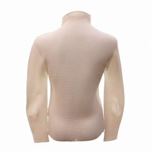 me ISSEY MIYAKE プリーツカットソー 長袖 ベージュ F フリーサイズ MI41FJ121