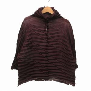 me ISSEY MIYAKE 美品 アンサンブルニット ベスト プリーツ ボルドー F フリーサイズ MI63FK361 MI63FO362
