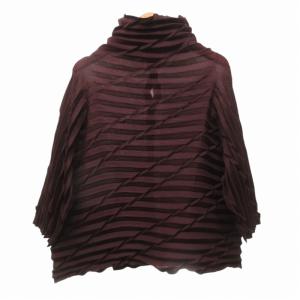 me ISSEY MIYAKE 美品 アンサンブルニット ベスト プリーツ ボルドー F フリーサイズ MI63FK361 MI63FO362