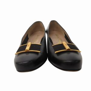 Salvatore Ferragamo ヴァラリボン パンプス 黒 ブラック 58932 5.5 約24cm