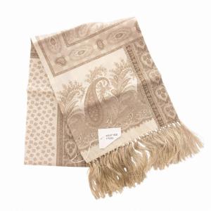 22AW CRAZY PAISLEY FRINGE STALL ストール 総柄 フリンジ dune ベージュBL3