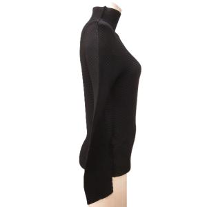 me ISSEY MIYAKE MI55FJ011 ハイネックプリーツカットソー 長袖 黒 ブラック F フリーサイズ 0317