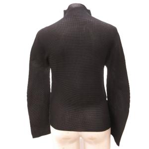 me ISSEY MIYAKE MI55FJ011 ハイネックプリーツカットソー 長袖 黒 ブラック F フリーサイズ 0317