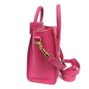 CELINE ラゲージ ナノショッパー ドラムドカーフスキン レザー 2way ショルダー ハンド バッグ 189243DRU.24PI ローズピンク レディース