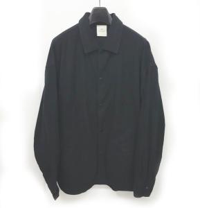 ウールジャケット シャツジャケット オーバーサイズ 黒 ブラック M