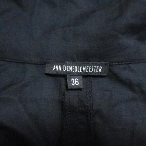 ANN DEMEULEMEESTER ロング丈 長袖 シャツ 黒 ブラック スリット