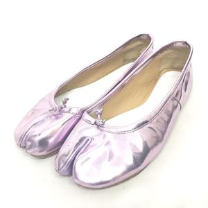 タビ フラットシューズ メタリック ピンク 38