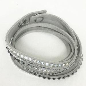 SWAROVSKI ブレスレット チョーカー 2WAY スウェード クリスタル グレー クリア ブラック