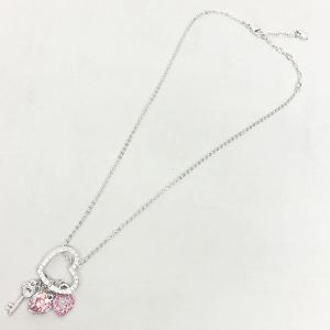 SWAROVSKI ネックレス ペンダント ハート 鍵 カデナ モチーフ クリスタル シルバー クリア ピンク