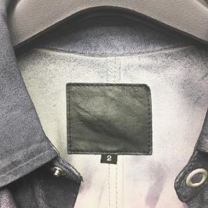 ISAMU KATAYAMA BACKLASH 20SS カンガルースエードシャツ 絞り染め レザー 7分袖 紺 紫 系 2 M