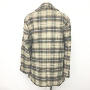 ARMANI JEANS ヴィンテージ チェスターコート ジャケット ウール チェック 40 ブラウン ECR2 0223
