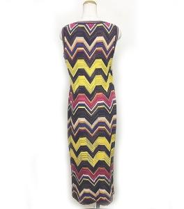 MISSONI ワンピース マキシ丈 ノースリーブ 総柄 マルチカラー 40