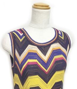 MISSONI ワンピース マキシ丈 ノースリーブ 総柄 マルチカラー 40