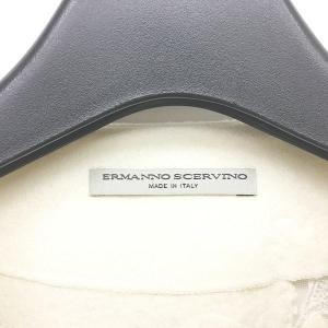Ermanno Scervino ニットカーディガン ウール シルク混 カシミヤ混 切替 レース ノーカラージャケット ベージュ 系 42