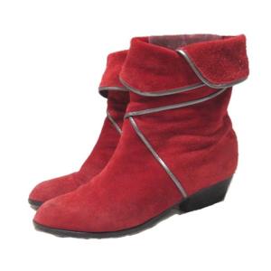 SOULIERS スエードショートブーツ レッド